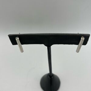 Sterling Silver Bar Earrings with crystals on top and bottom